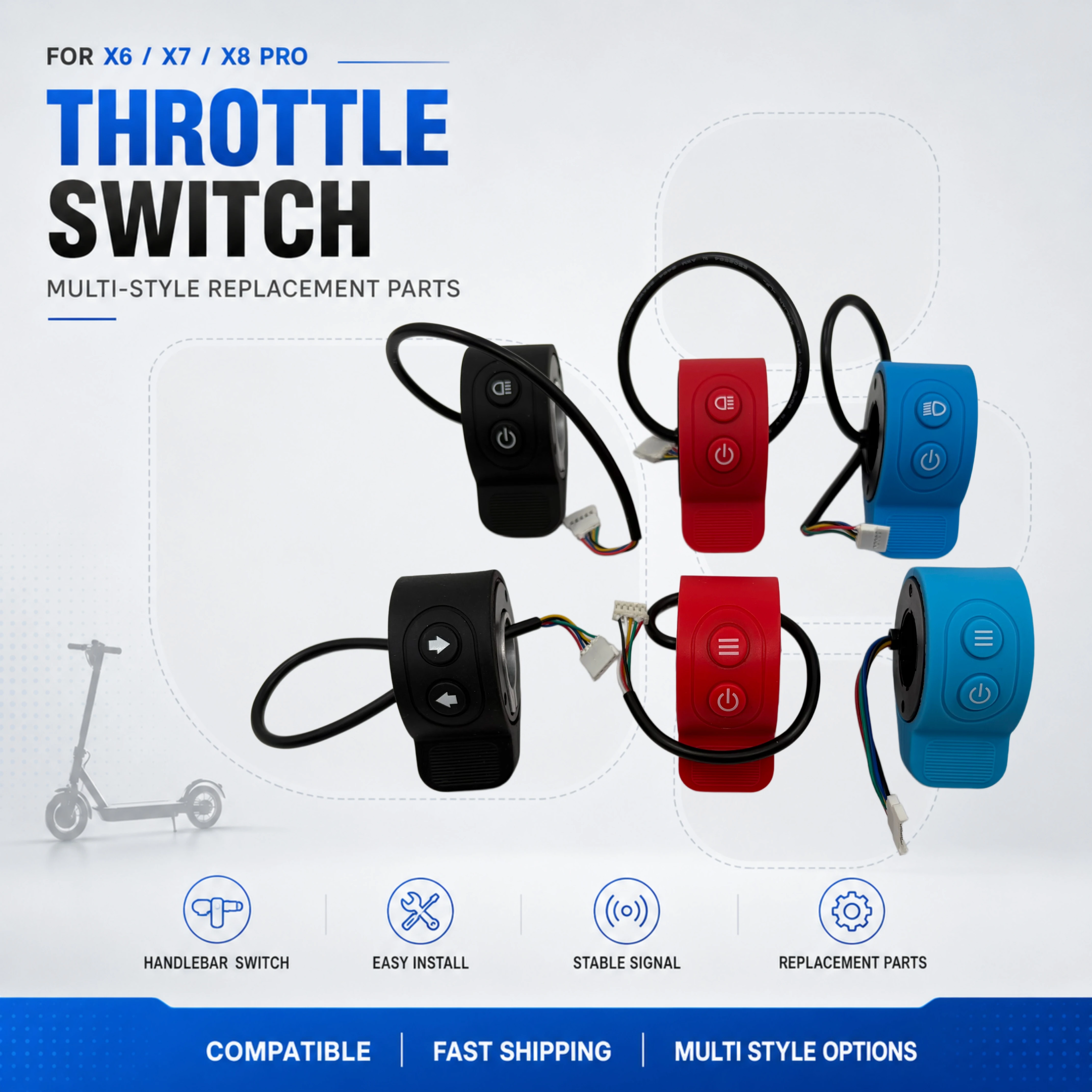 Handlebar Control Switch for X6 X7 X8 Pro Kugoo S1 Plus E-Scooter Left Right Button Parts