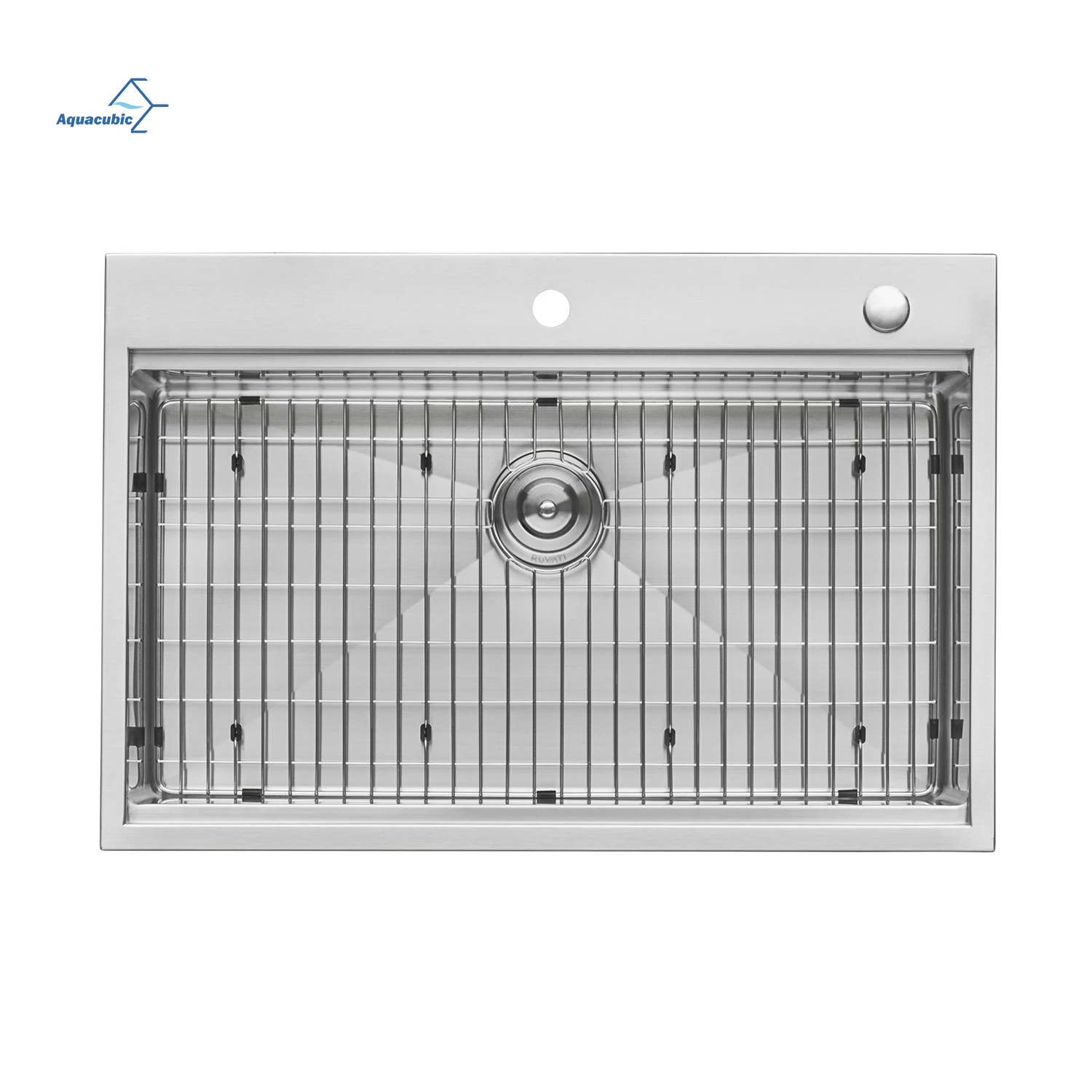 حوض المطبخ الحديث مقاس 30 بوصة، وعاء واحد، حوض محطة عمل Topmount مصنوع يدويًا مع الملحقات