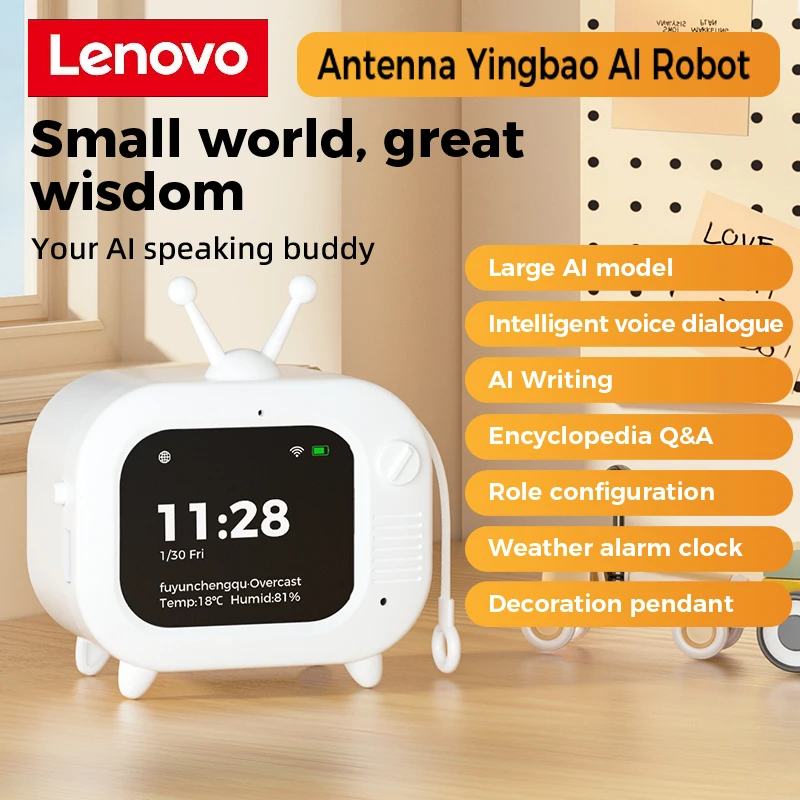 

Lenovo AI Intelligent Toy Conversation AI Robot TV GPT Chat Companion WIFI Pendant Children's Mini Early Education Machine Gifts