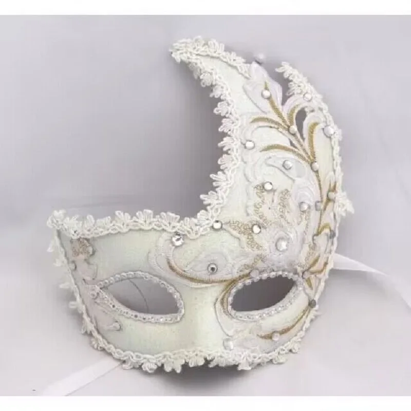 

Женская белая маска с цветами и перьями, маска для вечеринки
