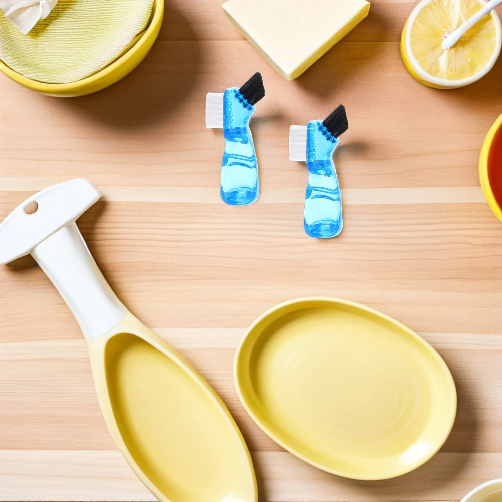 

6pcs Denture Cleaning Brush Double Sided Hard Bristle For False Teeth Retainer Appliances Travel Size Deep Clean