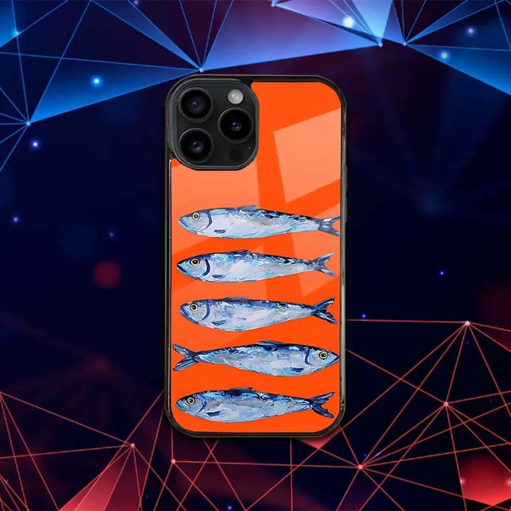 S-Sardines Art Phone Case For iPhone 17,16,15,14,13,12,11,Pro,Max,Plus,Mini,SE4,E Magnetic Magsafe Wireless Charging