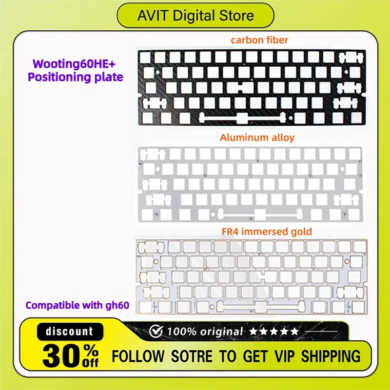 

Wooting 60% клавиатура FR4, позиционирующая пластина из углеродного волокна, совместимая с Gh60 Mad60, изготовленные на заказ, аксессуары для клавиатуры с магнитной осью «сделай сам», подарок