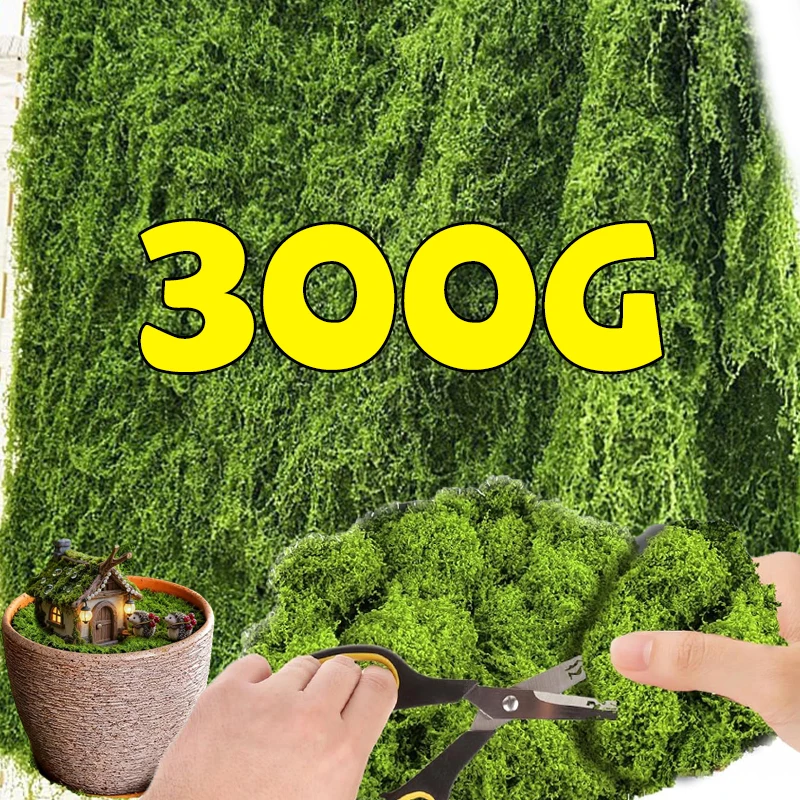 50/300G DIY Künstliches Moos, Ewiges Gras, Künstlicher Moos-Teppich, Künstliche Grüne Grasmatte, Wand-Mikrolandschaft, Bastelbedarf, Heimdekoration