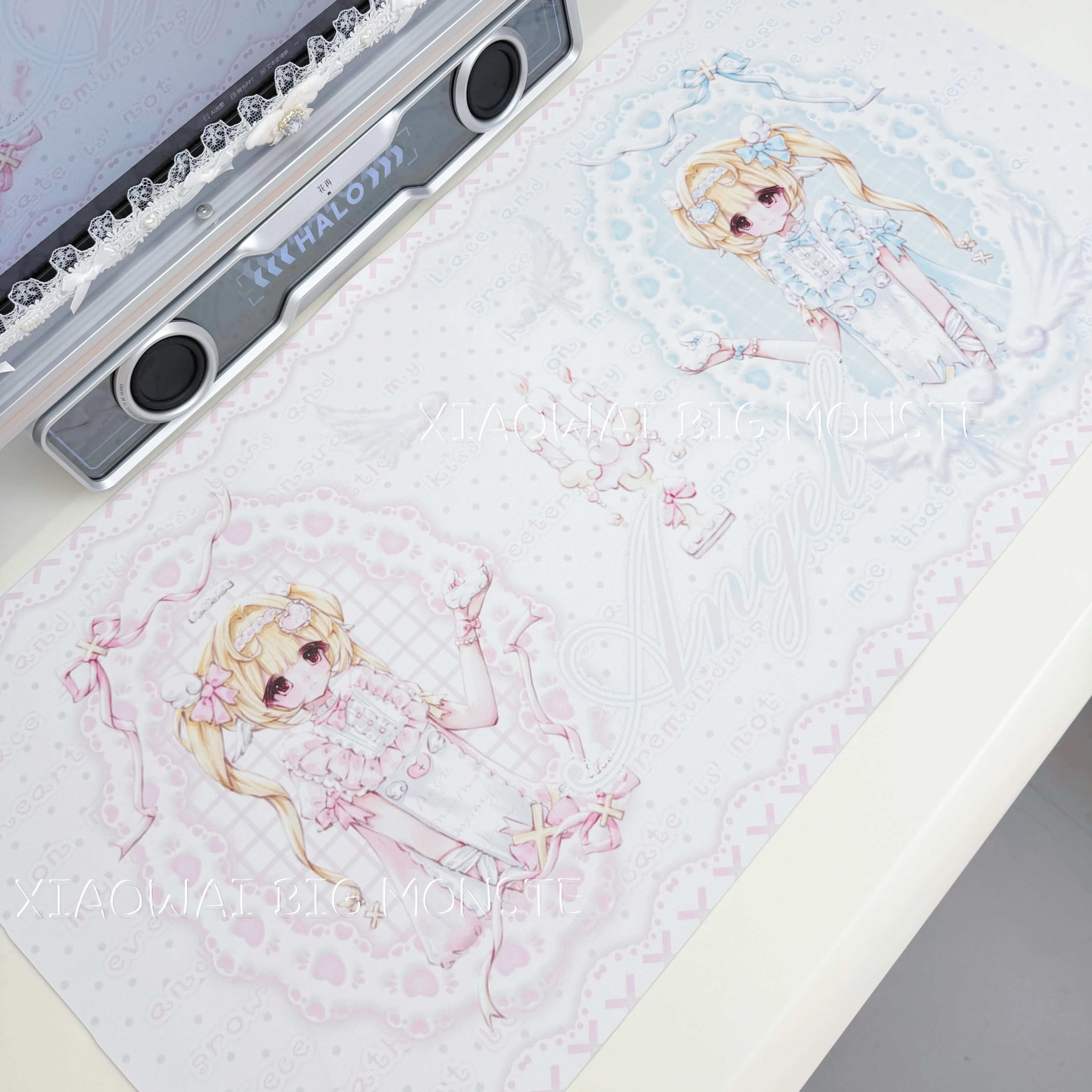 Leather Desk Pad - Kawaii Sevimli Kız Mouse Pad Büyük
