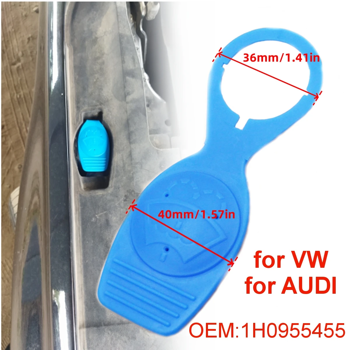 1H0955455 Car Windscreen Wiper Washer Bottle Cap Fluid Reservoir Tank Lid for Audi TT A8 R8 RS for VW