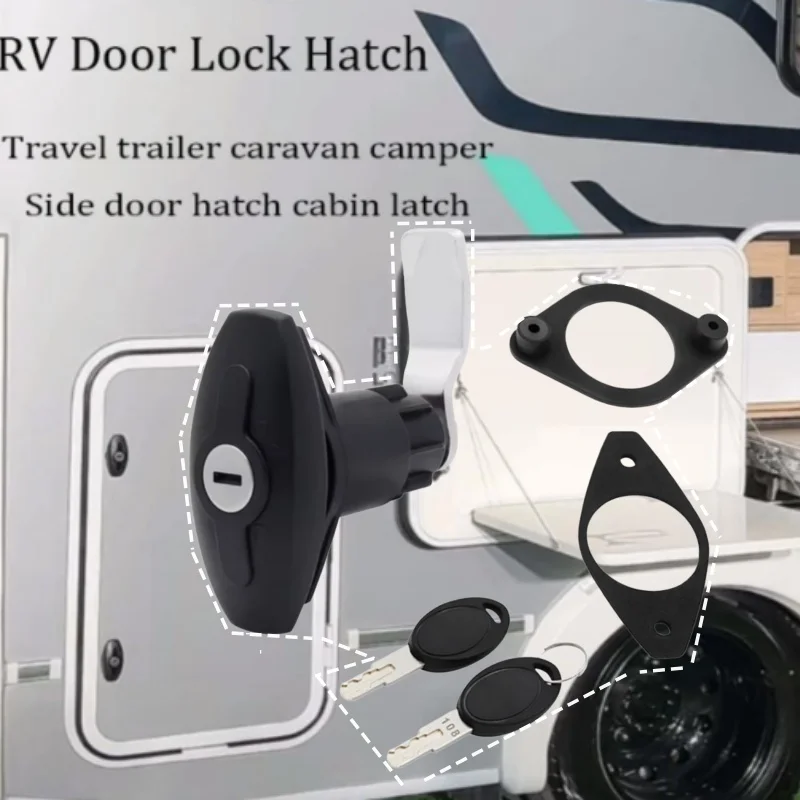 

Caravan RV T-Handle Lock Kit With 2 Keys,Motorhome Locks Garage Door Lock For Motorhome Trailer Caravan RV Tool Box Black