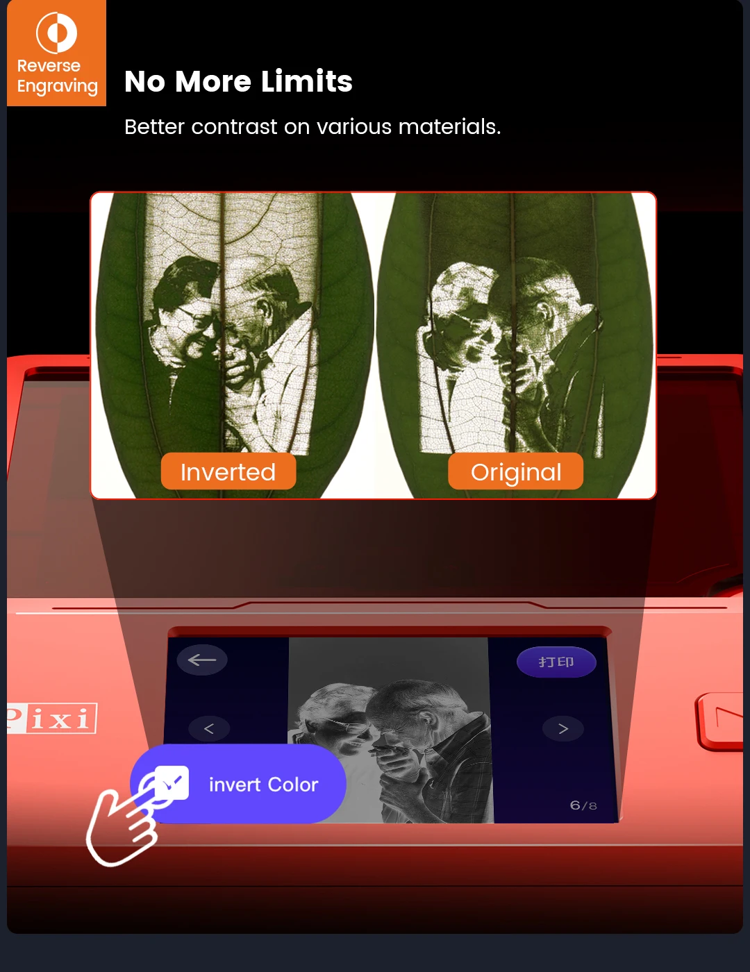 AlgoLaser PIXI Laser Engraver Portable 3/5/10W Power Covered 3.5"Touch Screen Business Engraving Machine Customized Artwork Tool