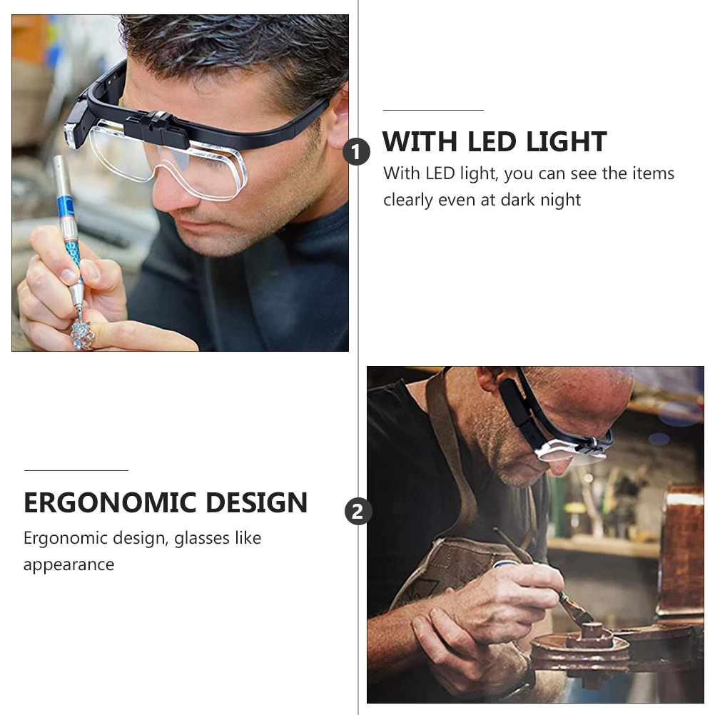 

Portable 6x LED Magnifier Acrylic Lens Foldable Glasses Design for Reading Repair Light Suitable for Jewelry Watch Maintenance