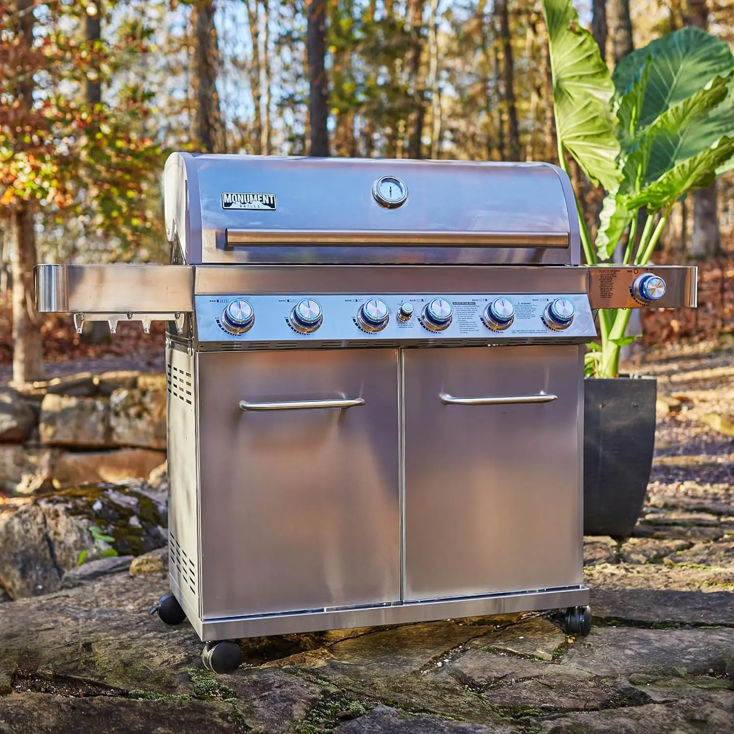 

77352 6+1 Burner Stainless Steel Cabinet Style Propane Gas Grill with Knob Controls, Side Burner, Built-In, Customized