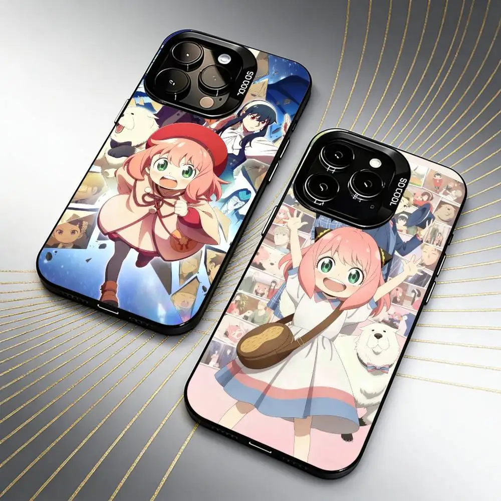 A-Anya Classic SPY X F 3nd Anime Phone Case For iPhone 16 17 15 14 12 13 Pro Max Black Candy Matte Shockproof Cover