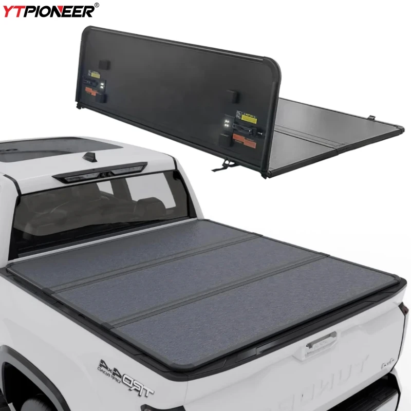 

Pickup Back Boot Lid Aluminium Hard Bed Tonneau Cover Truck Trifold Cover For 2014 2016 2021 Toyota Tundra Crew Max