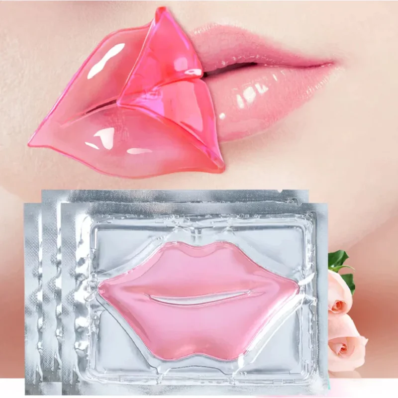 10 pçs Máscara Labial Reparação Hidratante Clarear Linha Labial Colágeno gel Máscara de Cuidados com a pele Para Lábios