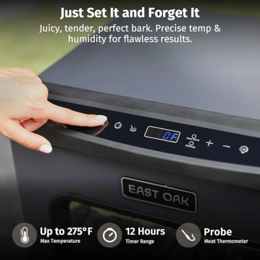 30 مدخن كهربائي للاستخدام في الهواء الطلق مسبار اللحوم المدمج حتى 6 × تدخين أطول على محمل شرائح جانبي واحد لـ S غير منقطع