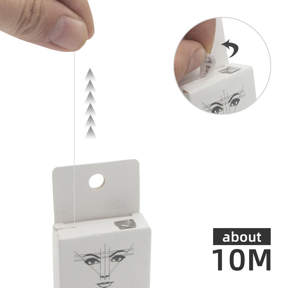 6pcs 10m Pre-ink Mapping String for Eyebow Dyeing Liner Thread Semi Permanent Positioning Eyebrow Measuring Makeup Tool