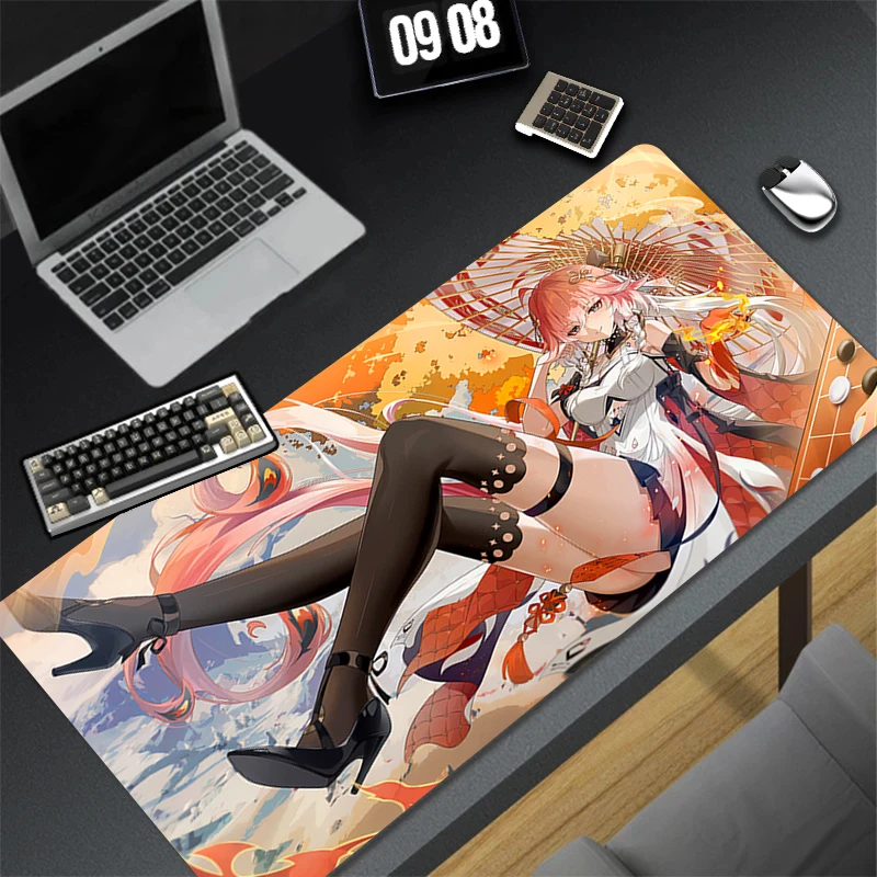 

Computer Gaming Accessories HD Mousepad Office PC Mouse Pad Wuthering Waves Changli Keyboard Pad Desk Decoracion Anime Desk Mat
