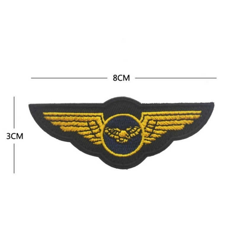 Pilot Aviation Badge Embroidered Armband Military Fan EmblemTactical Accessories Morale Patch Backpack Sticker Hook&loop Patches