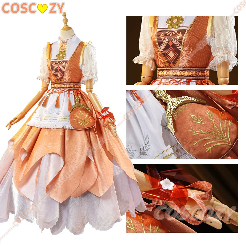 Nikki Hometown Breeze Cosplay Game Infinity Nikki Cosplay Outfit Lolita Orange Dress Suit Women Kawaii Girls Gown Party Props view 4