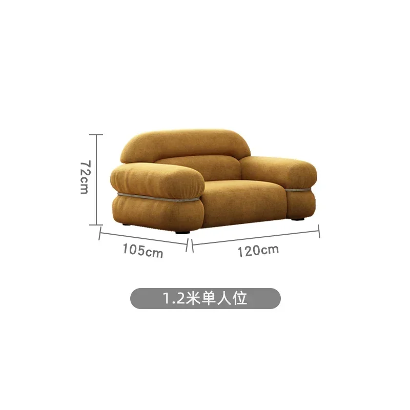 أريكة إيطالية بسيطة على الطراز الكريمي، أريكة قماشية صغيرة لغرفة المعيشة