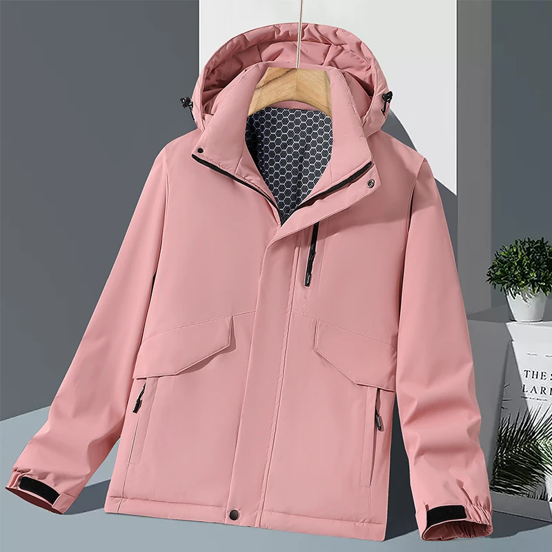 

Autumn Winter Casual Hiking Jacket Men/Women Outdoor Waterproof Windproof Hooded Windbreaker Coats Sports Warm Thicken Outwear