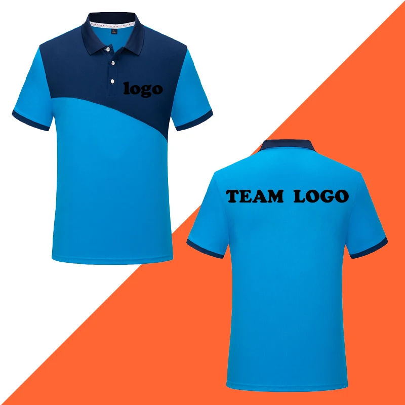 5-color POLO shirt custom color matching sports breathable stitching lapel short sleeve printing DIY brand text