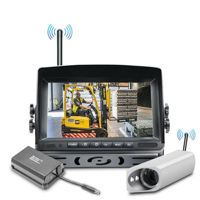 7 Inch Wireless Forklift Camera Monitor Kit Wireless CCTV Camera System Fork View Rear View Wireless Forklift Camera System