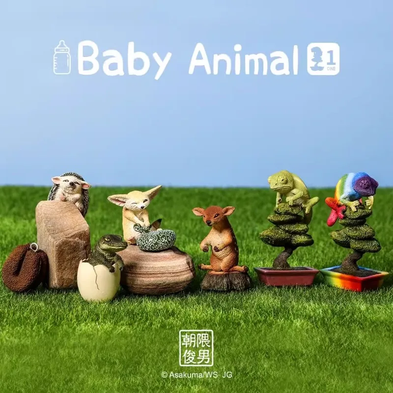 Original Gashapon Anime Figurine Cute Baby Animal Life Kawaii Action Figure Mini Model Box Toys Gift