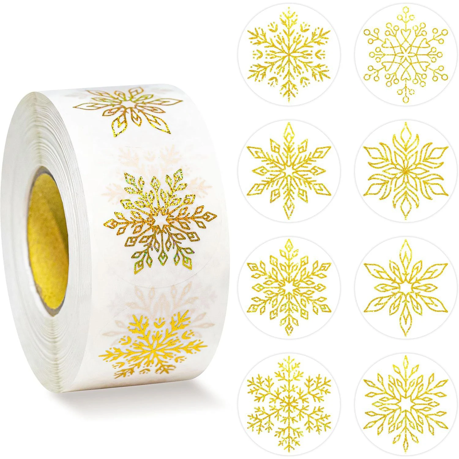 

100-500pcs Clean Golden Snowflakes Christmas Stickers Party Christmas Gift Wrapping Label Scrapbook Cute Stationery Stickers