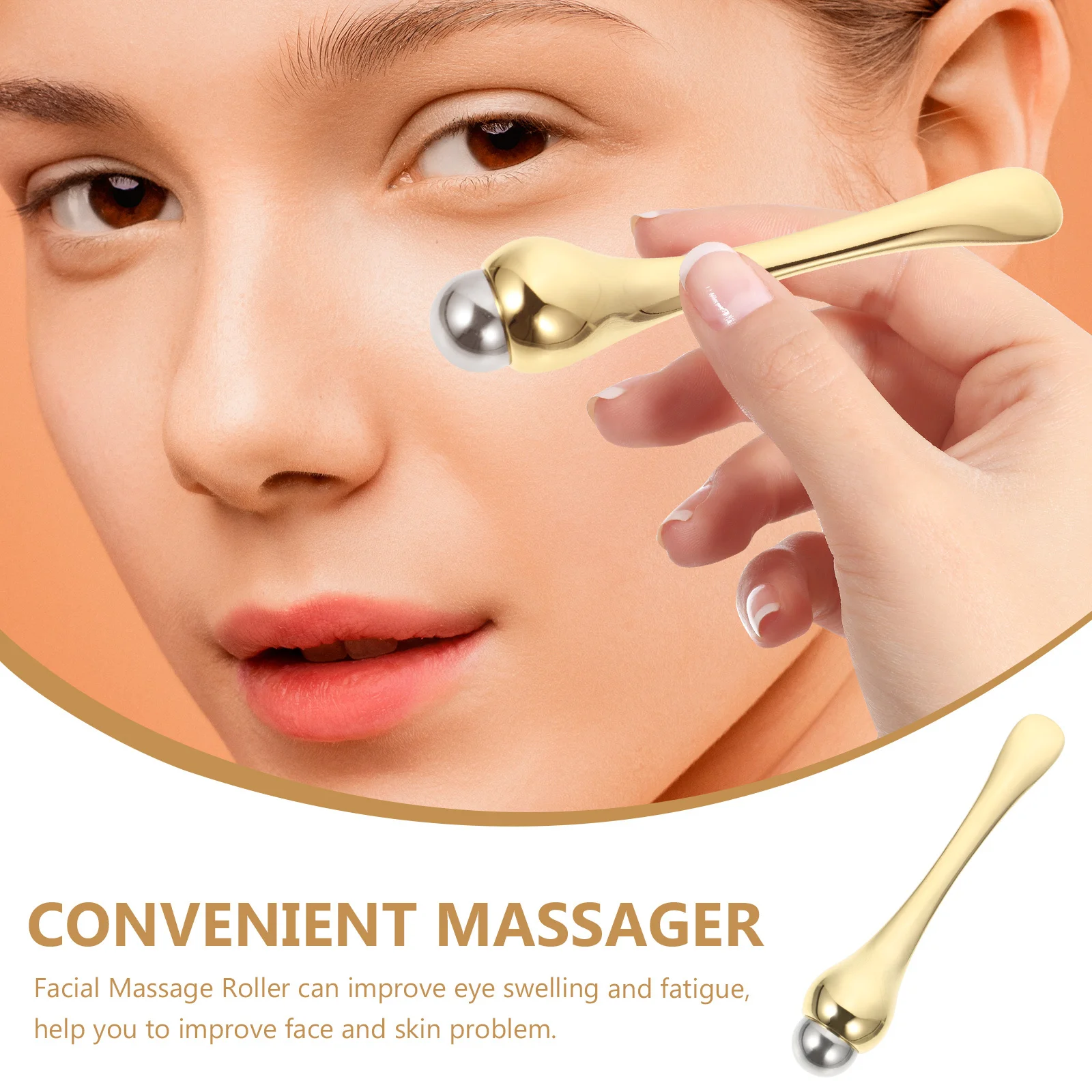 Oogmassage Roller Gladde gezichtsmassager voor vrouwen Delicate crème Applicator Tool Onder oogverzorging Ontspanning