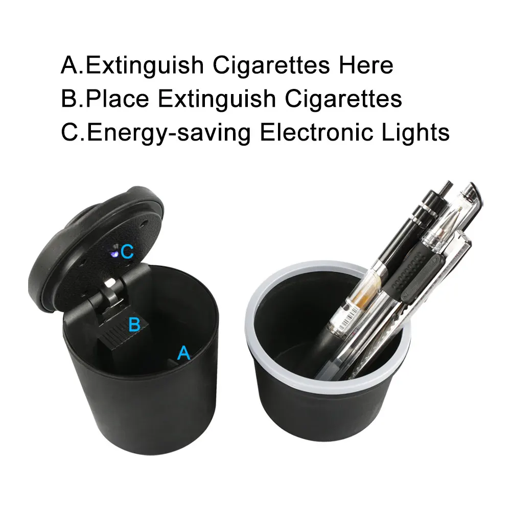 For GWM Tank 300 500 Car Ashtray Cigarette Ash Holds Cup Ashtray Holder Portable LED Smoke Auto Interior Storage Accessories