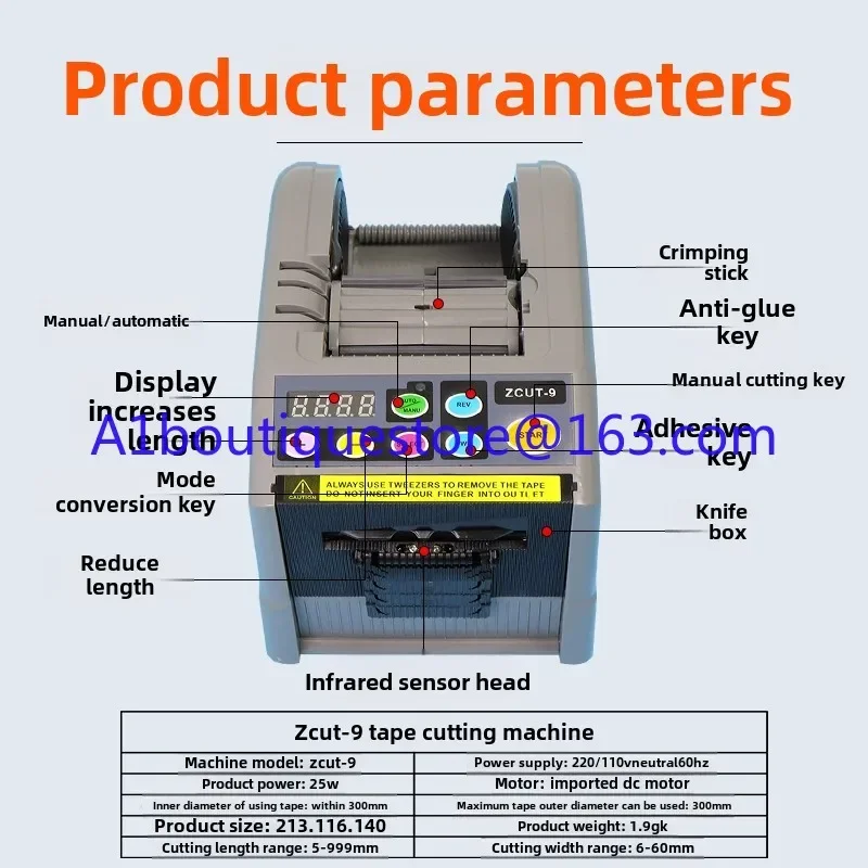 Microcomputer new ZCUT-9 automatic tape machine cutting machine double-sided tape high temperature film tape machine cutting