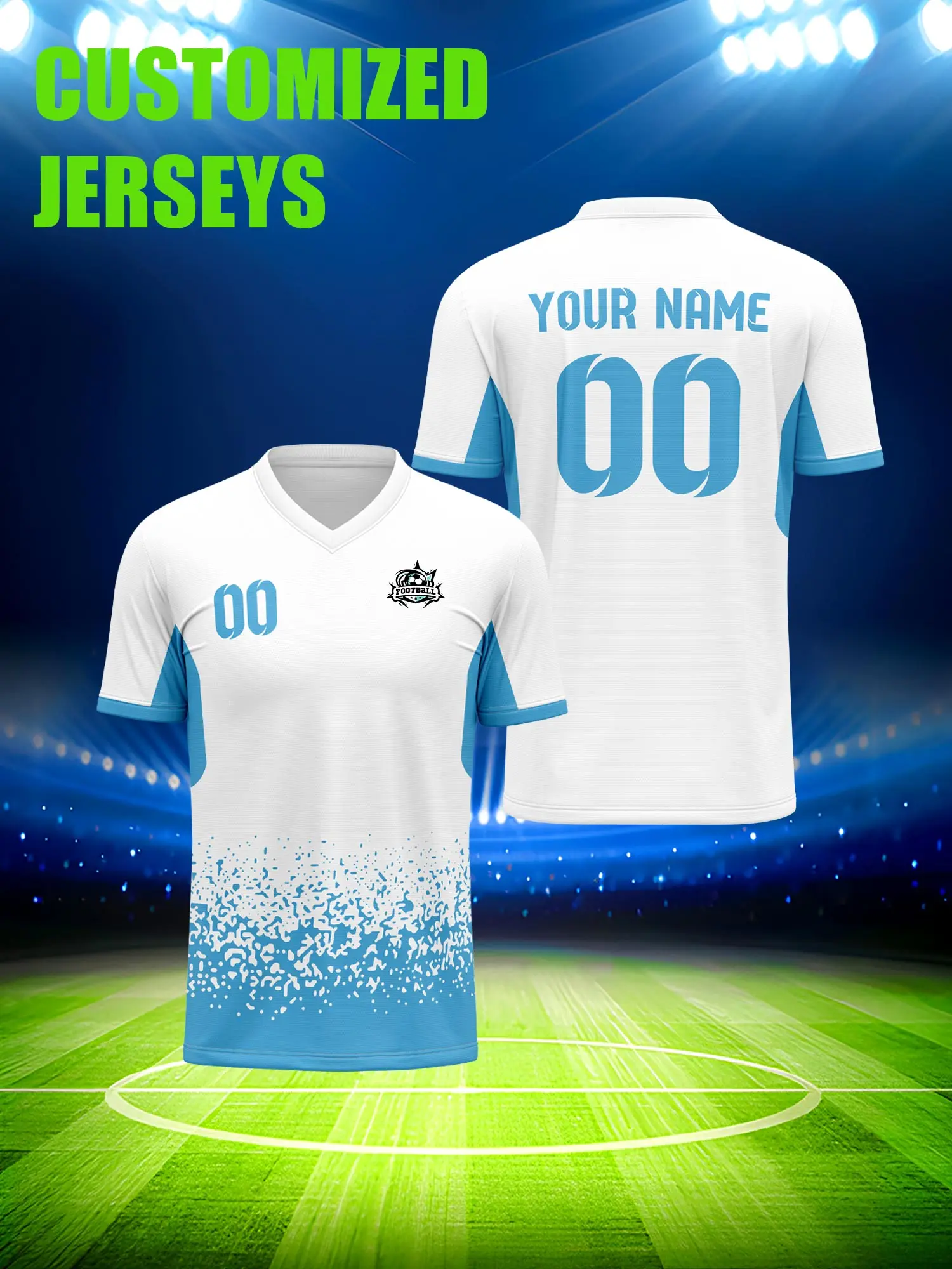 

Футбольная форма на заказ с индивидуальным изображением, номером и именем, мягкая, дышащая, комфортная спортивная футболка.