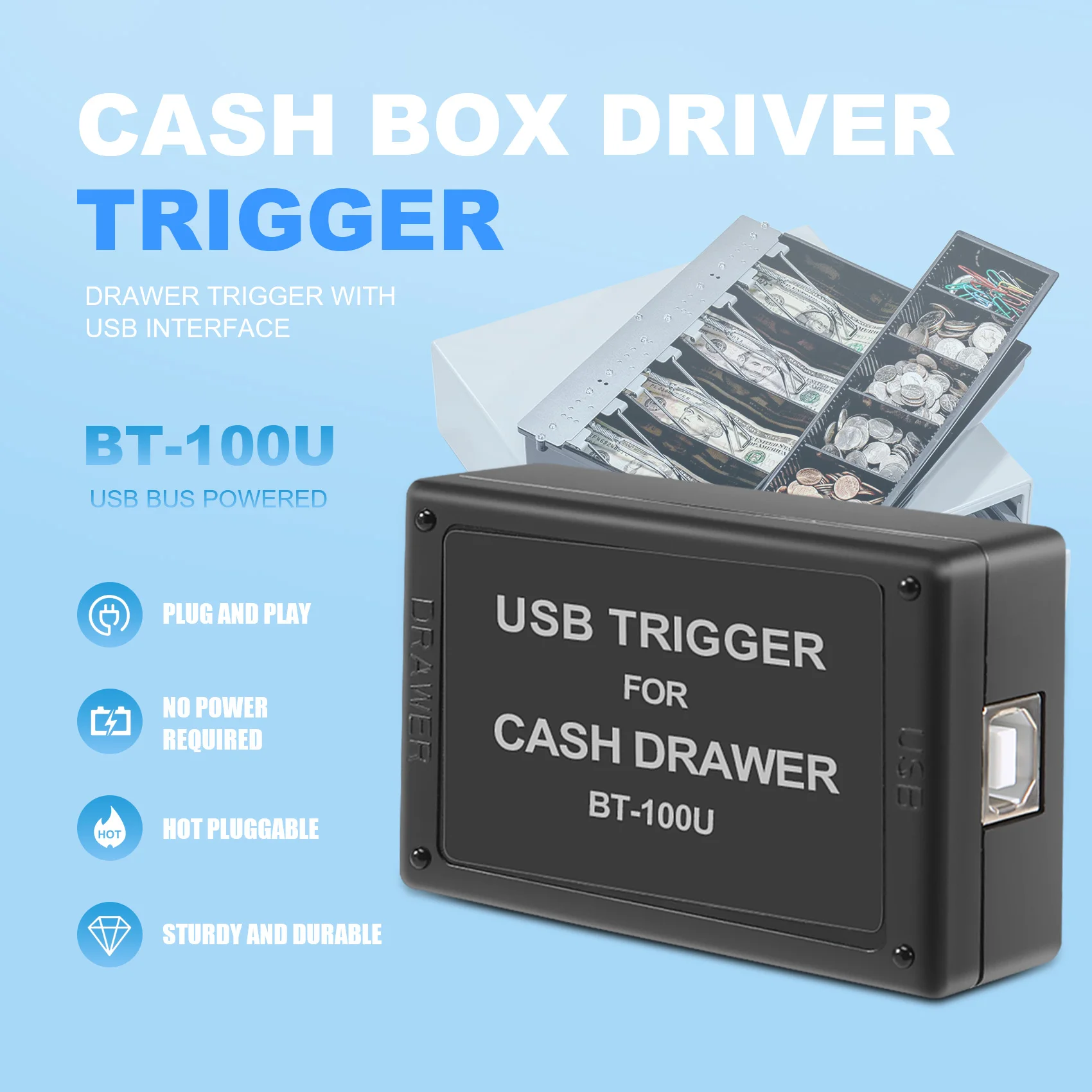 BT-100U Cash Drawer Driver Trigger with USB Interface Drawer Trigger image 4
