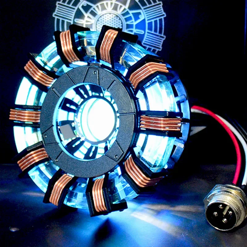 Stark MK1 سبيكة معدنية USB LED مصباح التحكم الصوتي عن بعد، سطح PVD، مقاوم توني ستارك لديه قلب، هدية لمحبي