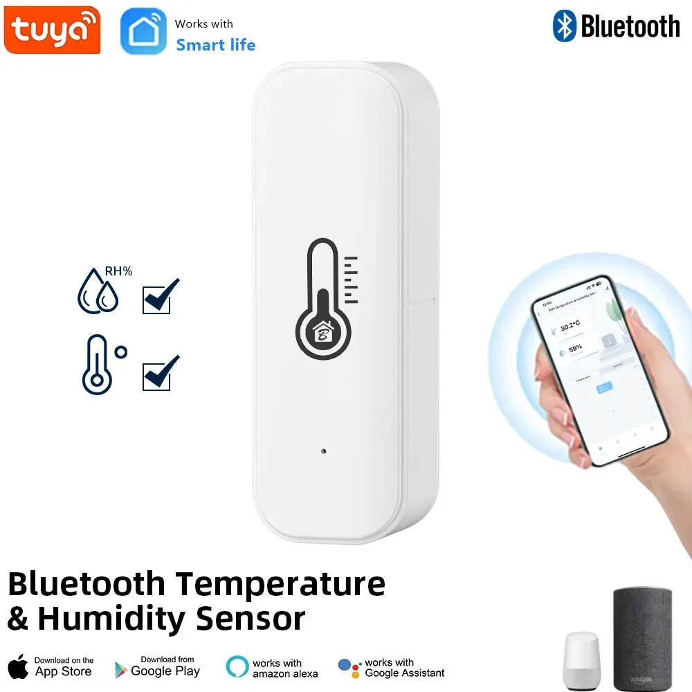 Датчик температуры и влажности Tuya, Bluetooth мини-термометр с дистанционным управлением через приложение Bluetooth
