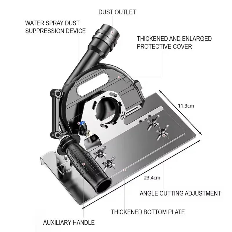 Угловая шлифовальная машина, подставка для резки плитки, насадка 100-125 типа, кронштейн для обрезки камня, 45-градусные инструменты для снятия фаски керамической плитки