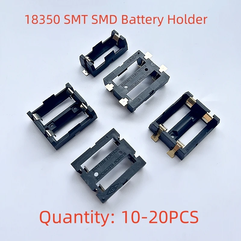 10/20PCS 1/2x18350 SMT Batteries Holder Storage Box Case With Bronze Pins 1 2 Slots 18350 Rechargeable Battery Shell