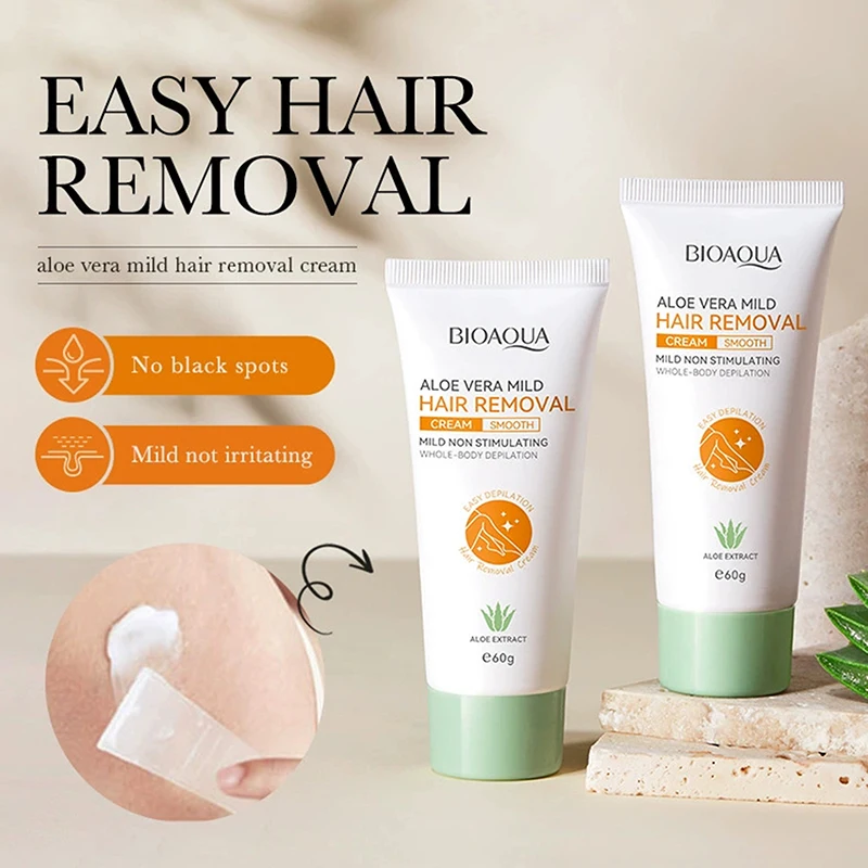 Crema Depilatoria BIOAOUA, Depilación Permanente Sin Dolor para Zonas Íntimas, Salud Masculina y Femenina, Inhibidor del Crecimiento del Vello