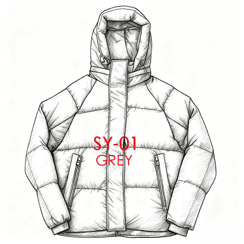 

SY-01 Warm for Men Plush Thick World Hoodies Casual Fashion Down Jacket Streetwear Clothing Coats Winter Jackets