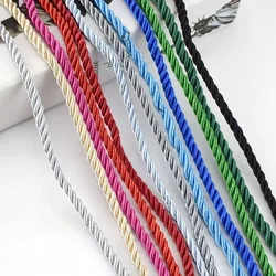 Meetee 10/20M 5mm 3 Shares Twisted Cotton Nylon Cords Colorful DIY Craft Braided Decoration Rope Drawstring Belt Accessories