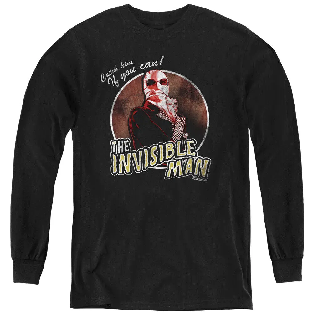 

The Invisible Man Kids Long Sleeve Shirt Catch Him If You Can Black