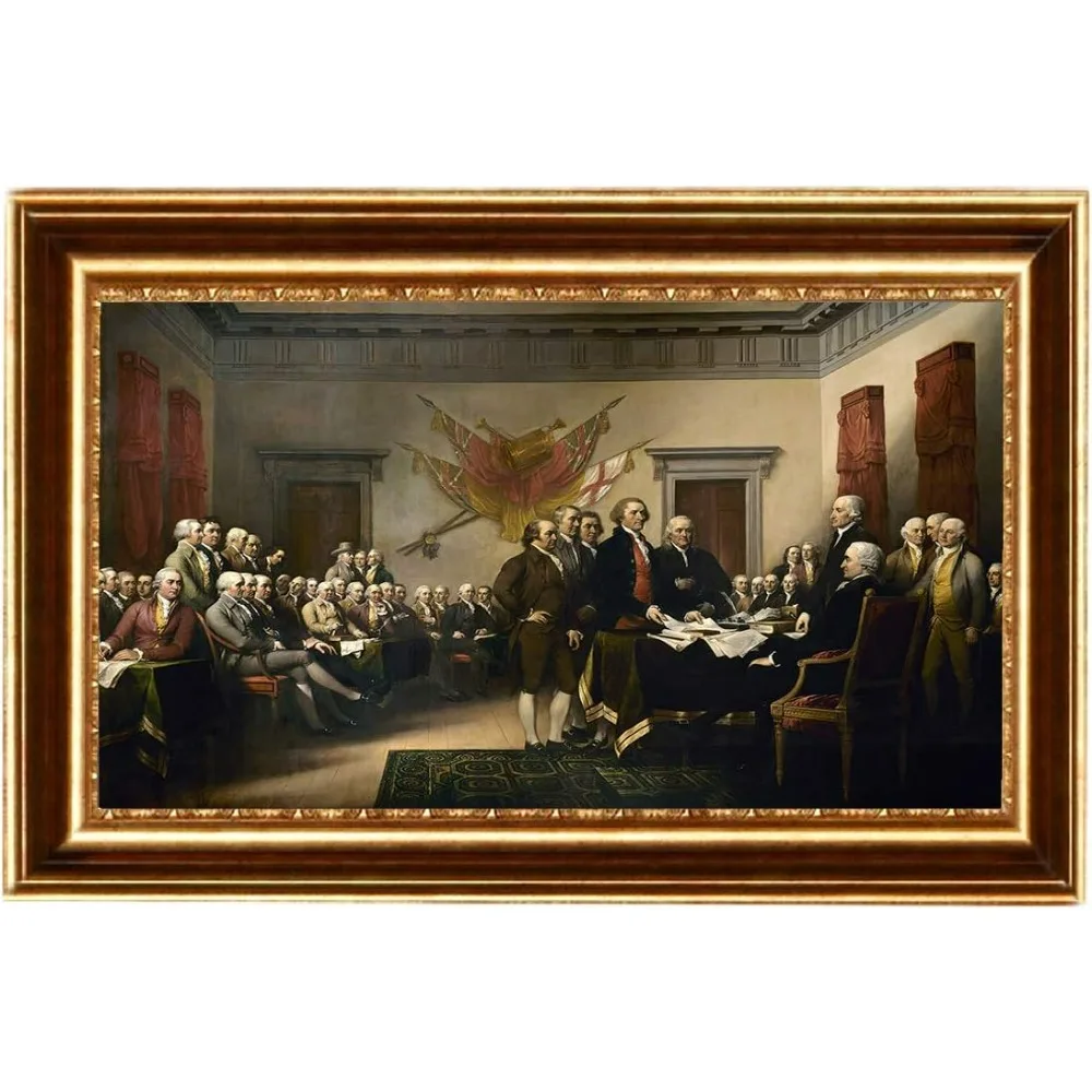 Eliteart-The Declaration of Independence by John Trumbull Oil Painting Reproduction Giclee Wall Art Canvas Prints-Framed