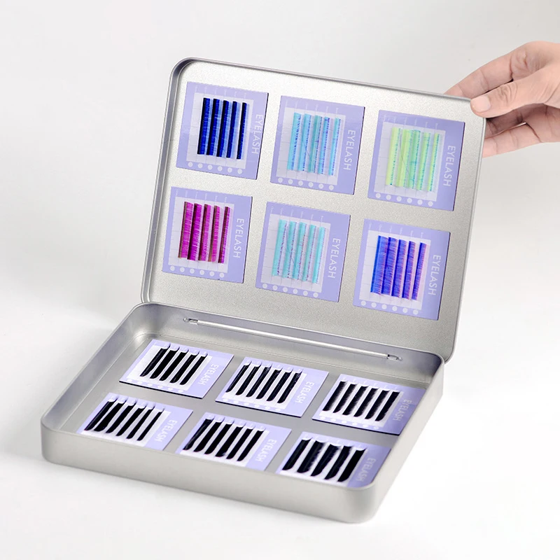 Empty Magnetic Fake Eyelash Storage Box With 12 Diskettes False Eyelash Holder Case Container Travel Pallet Lash Holder