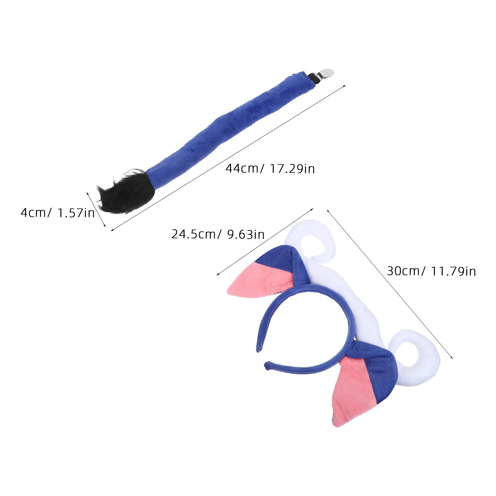 1 set di accessori per costumi animali con coda di corno di toro, set di vestire per bambini, per ruolo di carnevale per feste in fattoria di Halloween