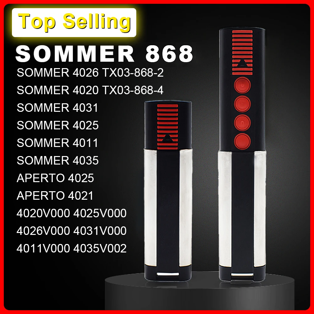 SOMMER 4020 4026 TX03 868-4 Garage door remote control 868MHz Rolling Code 4 buttons Hand Transmitter Top Quality New
