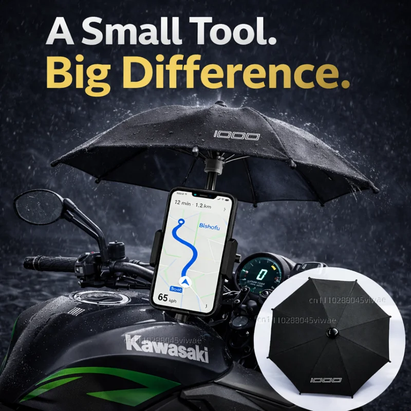 

For KAWASAKI Z1000 Motorcycle Phone Umbrella Holder Waterproof Sunshade Anti Glare Rainproof Handlebar GPS Mount