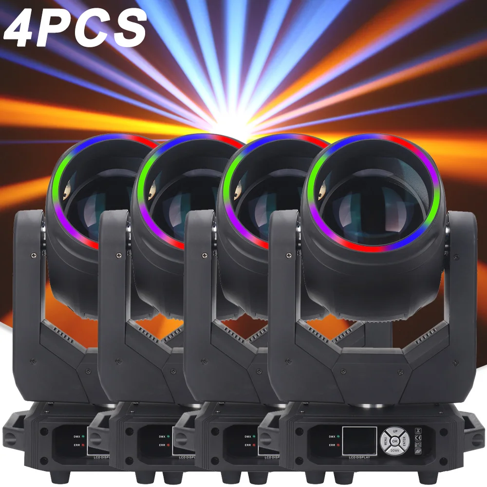 4PCS/LOT 250W Power Beam Spot With Neon SMD RGB Strip Concert Dj Disco Effect Party Sharpy Projector Club Night For Stage Lights