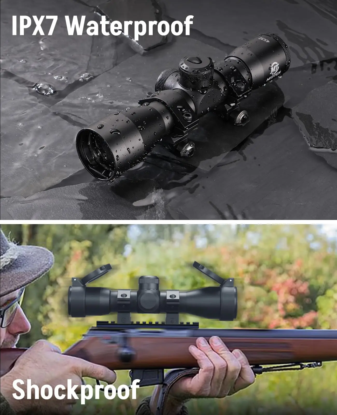 

Riflescope 4X32 Rifle Scope Optics Compact BDC Reticle 1" Tube Riflescope Compatible with 20mm Picatinny or 11mm Dovetail Rail