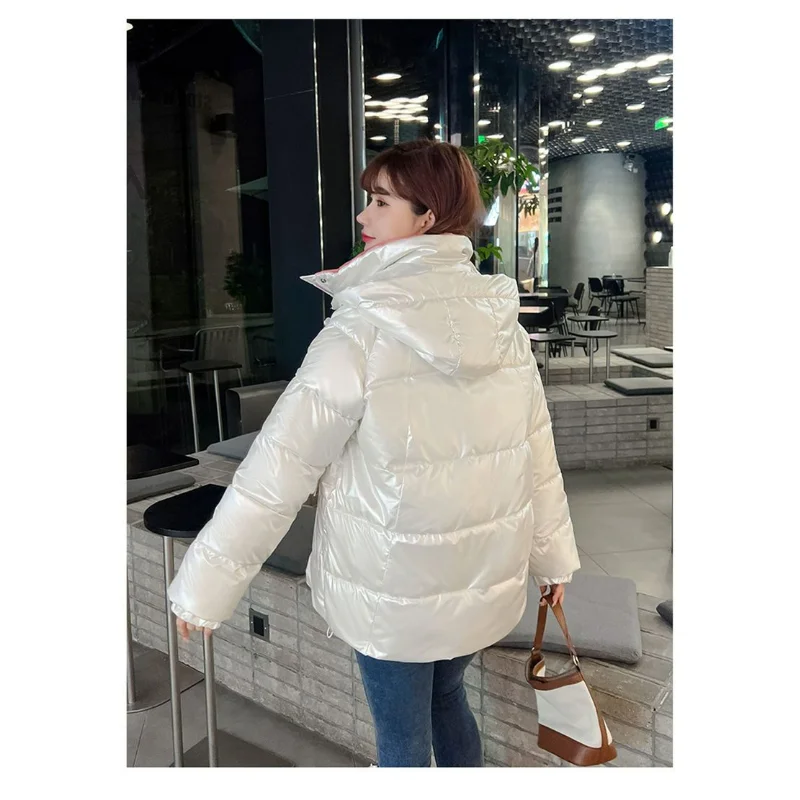 2023 New Cotton-padded No-wash Brightening Down Cotton-padded Coat Medium Long Winter Coat Thickened Cotton-padded Loose Coat