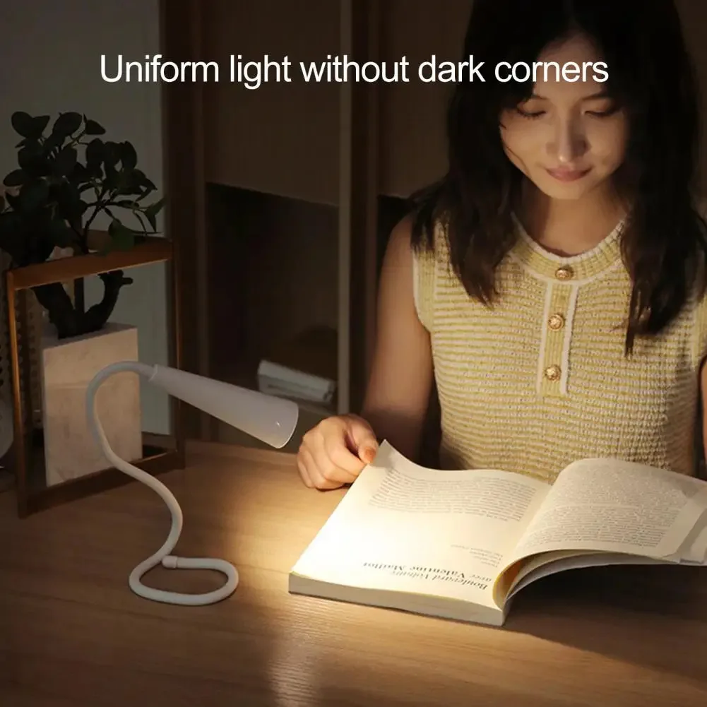 Foldable LED Book Light Adjustable USB Rechargeable Study Reading Table Lamp for Travel Bedroom Dormitory Reading Night Light